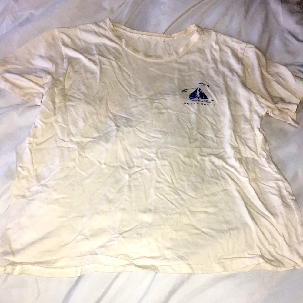 North Shore Hawaii Graphic T-Shirt, cropped, creamy white, cute